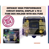 ORTAWAY HIGH PERFORMANCE CIRCUIT DIGITAL DISPLAY 1 TO 2 FUSE BOX HOLDER WITH 80A FUSE
