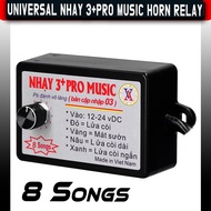 12v/24v Universal Nhay 3+Pro Music for Horn Relay Car/motorcycle Horn Controller with 8/12 Sound Eff