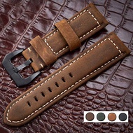 Genuine Leather Watch band 26mm 20mm 22mm 24mm Vintage Replacement Strap For Panerai Fossil Oil