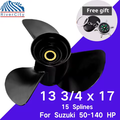 For Suzuki 50hp 60hp 70hp 90hp Outboard Propeller 13 3/4x17 Boat Motor Aluminum 58100-87L20-019 Mari