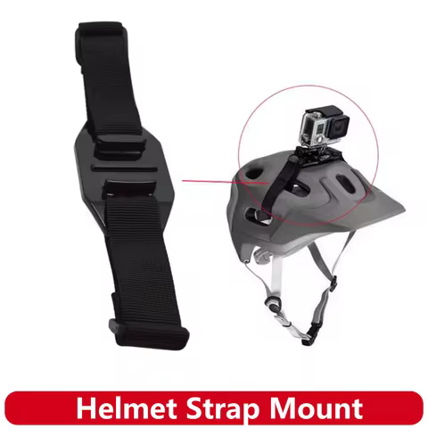 Helmet Strap Mount Bicycle Holder For GoPro Hero 13 12 11 10 9 8 SJCAM SJ4000 AKASO Insta360 DJI Osm