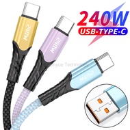10A 240W USB To USB C Fast Charger Cable Quick Charging 3.0 Type-C Cables Wire Chargers USBC Cords f