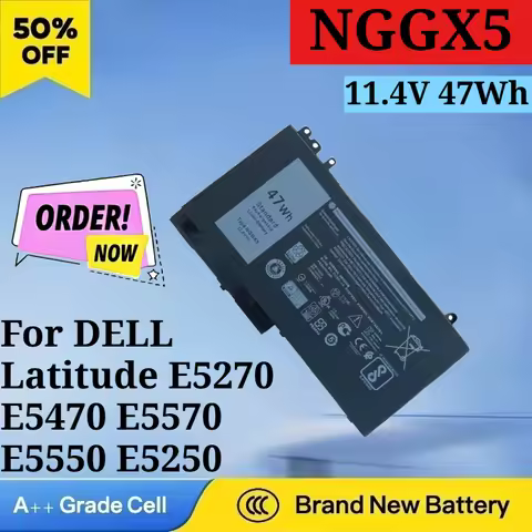 11.4V 47Wh NGGX5/7.6V 62Wh 6MT4T Laptop Battery for DELL Latitude E5270 E5470 E5570 E5550 E5250 M351