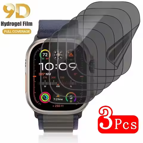3Pcs Privacy Hydrogel Film for Apple Watch Series 10 11 4 5 6 7 SE Anti-spy Screen Protector for iWa