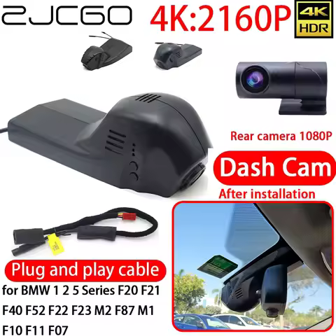 ZJCGO 4K Car DVR Dash Cam Wifi Front Rear Camera 24h Monitor for BMW 1 2 5 Series F20 F21 F40 F52 F2