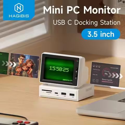 Hagibis 3.5inch IPS Mini Screen AIDA64 Mini PC CPU RAM HDD Data Monitor Display Sub Screen with USB 