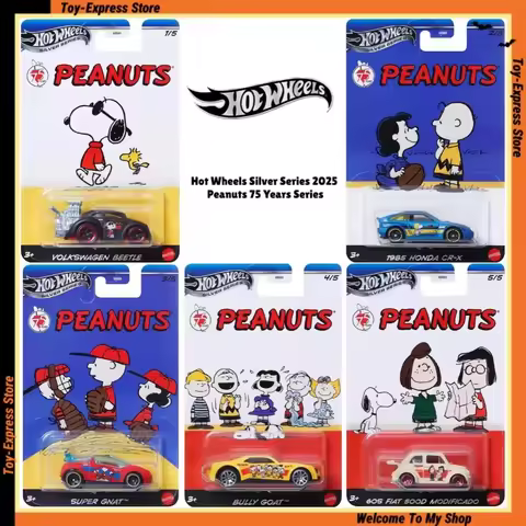 Hot Wheels Silver Series 2025 Peanuts 75 Years Series Hotwheels 1/64 Car Model Volkswagen Honda Fiat