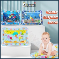 BEVAVAR Baby Crawling Mat Newborn Water Play Mat Cartoon Water Fish Ocean Shark Fun Activity Playmat
