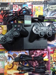 PS2 Slimรุ่น9ล่าสุด แถม 2จอย 1เซฟ 5แผ่น(มีPes,winning2023)แปลงแล้วเล่นแท้ก็อปไร้ท์ปกติ