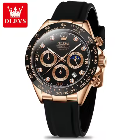 OLEVS 2875 Men's Watch Luxury Sports Multi functional Waterproof Luminous Date Timing Code Watch Sil