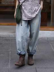 復古文青 / 純棉淺色牛仔褲