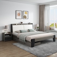 1.8Large Bed Solid Wood Board Master Bedroom Rental Room1.2m Nordic Double Soft Bed1.5Mimi Single Be