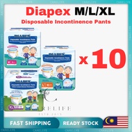 (10Bags) Diapex Adult Pants XL8 / L10 / M10