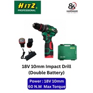 HITZ 18V Cordless Impact Drill (Double Battery) Mesin Drill HJB-4133