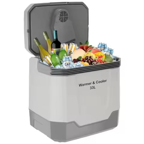 Portable 35 QT Car Refrigerator for Truck/Van/RV/Camper/SUV/Home Use, Compressor Cooler, 12V/24V DC 