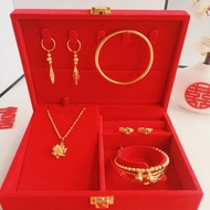 Imitation Three Gold Jewelry Set Wedding Fake Gold Bridal Necklace Link Wedding Fake Hardware Jewelr