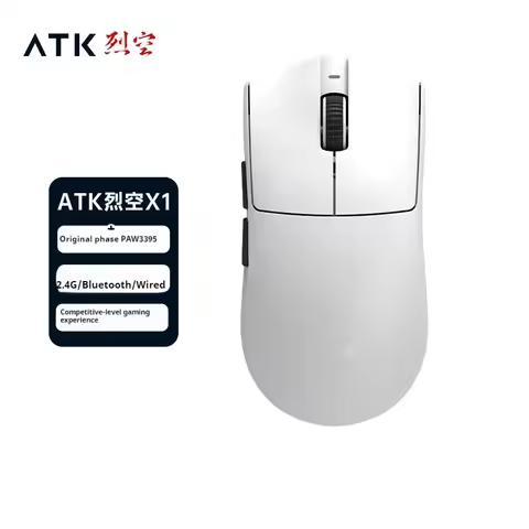 ATK X1 Wired/Bluetooth/Wireless Gaming And Esports Mouse Ergonomics Nonporous Lightweight Office Paw