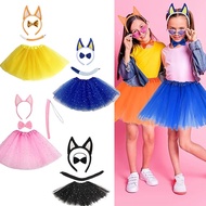 NEW Bluey Children Cartoon Ears Hairband Skirt Collar Tail Set Shepherd Dog Ears Hair Accessories Bi