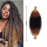 Ombre Hair Extensions T1B/30/27 TAfro Kinky Bulk Hair Bundles Pre-Separated Marley Twist Braiding Ha