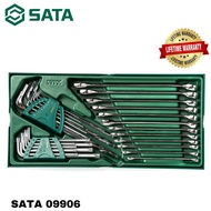 SATA 09906 30PCS COMBINATION WRENCH & HEX KEY TRAY SET / COMMON RING / SPANNAR / TOOL SET / HEX KEY 