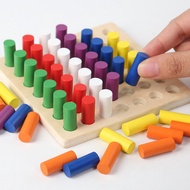 11.5CM Mini Wooden Peg Board Montessori Toddler Toys for Fine Motor Skills Educational