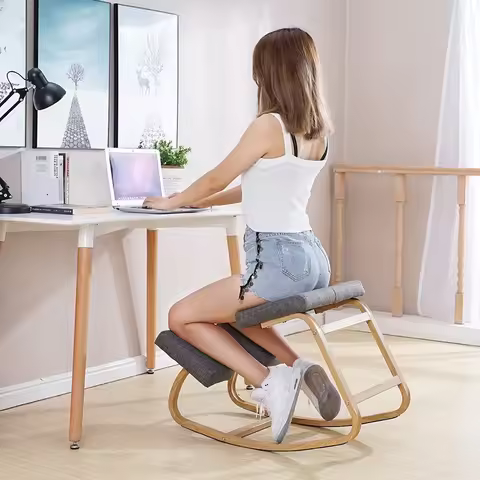 Ergonomic Kneeling Chair with Soft Seat Cushion Anti Hunchback Knee Chair Kneeling Chair for Back Pa