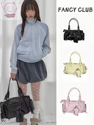 韓國 FANCY CLUB Vintage Bowling Bag 復古保齡球百搭機車包大容量斜挎單肩包