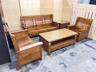 【土城區】二手家具 樟木可收納1+2+3木椅組 含大小茶几組 買到賺到