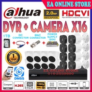 DAHUA CCTV 2.0MP 16-CHANNEL SET FULL HD 1080P 2MP CCTV 16CH DVR + Camera + HARD DISK + Power Supply 