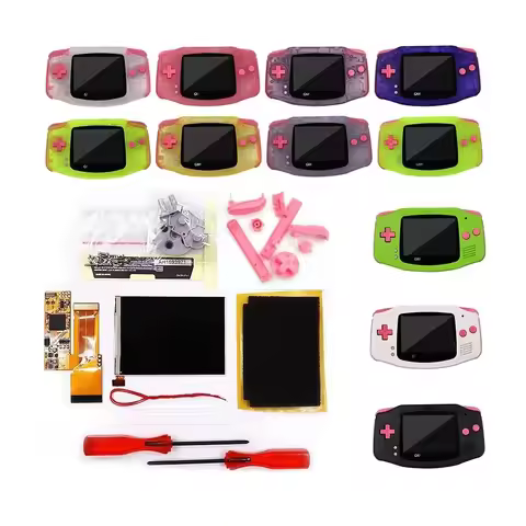Pink Buttons 10 Level of Brightness V2 IPS High Backlight LCD Mod & Pre-cut Housing Shell For Game B