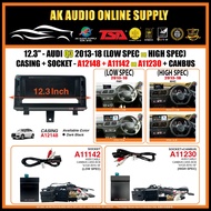 Audi Q3 2013-2018 ( Low/HighSpec ) Android Player 12.3" Inch Casing+Socket with Canbus LVDS Box- A12