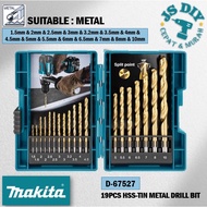 MAKITA D-67527 19PCS HSS-TiN Metal Drill Bit Set