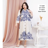 BIGSIZE DRESS BATIK SARAS JUMBO 717 XXL Terusan Kerja Kantor Wanita Modern Modis Murah Kondangan Pes
