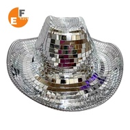 Sparkly Glitter Space Cowgirl Hat Mirror Ball Hat for Women Men for Party Accessories