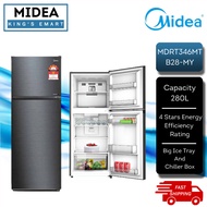 【12% CASHBACK】Midea 280L 2 Door No Frost Inverter Fridge Refrigerator MDRT346MTB28-MY Peti Sejuk Mur
