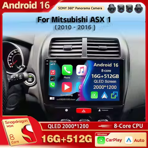 Android 16 Car Radio Multimedia Player For Mitsubishi ASX 1 2010 2011 - 2016 Auto Carplay Car Stereo