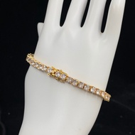 Chrome Hearts Solid Metal Diamond Decoration Bracelet Women Gold