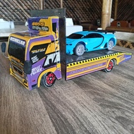 Mainan Miniatur Truk TOWING sudah berikut Bonus Mobil SEDAN BALAP Full Lampu