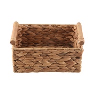 Wicker Baskets for Organizing Bathroom Hyacinth with Wooden Handle