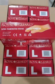 กดคูปอง ค่าส่งถูก ไม่แท้คืนเงิน ถุงมือยาง Latex Gloves ยี่ห้อ Royal Guard มีแป้ง/ไร้แป้ง(ยกลัง ลังละ