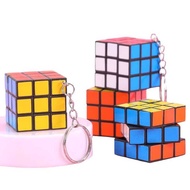GANTUNGAN (12PCS/ 1 DOZEN) 3x3cm Color Box Rubik's Cube Keychain Colorful Mini Rubik's Keychain/ Mag