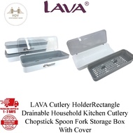LAVA Cutlery Holder 【CH0103-24】Rectangle Drainable Household Kitchen Cutlery Chopstick Spoon Fork St