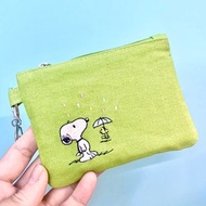snoopy 史努比 亞麻 棉帆布刺繡 鑰匙包 耳機包 悠遊卡包 口紅包