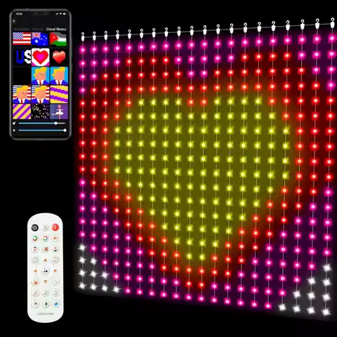 MIMIRGB Smart Curtain Lights 400 LED Color Changing Curtain Lights 6.6ft*6.6ft with APP&Remote Dynam