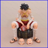 Comic One Piece Monkey D Luffy Action Figure Eating meat Model Dolls Toys For Kids Gifts Collections Ornament
