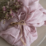 來自歐洲小工坊 最柔軟的亞麻圍巾- 霧粉 100%天然亞麻 四季可用