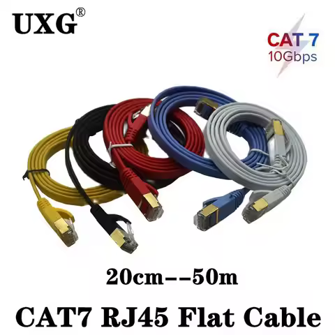 10Gbps Cat7 20cm 50cm 1m 2m 3m 5m CAT7 Flat STP Ethernet Network Cable RJ45 Patch LAN PC Router Lapt