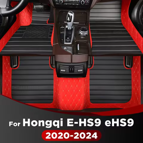 Car Floor Mats For Hongqi E-HS9 eHS9 4/6/7 Seats 2020 2021 2022 2024 All Weather Leather Floor Liner