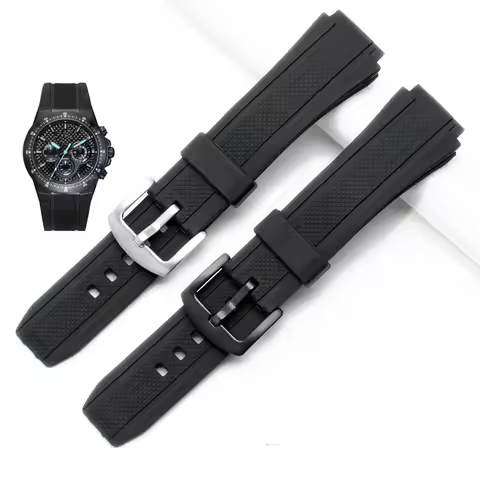 EF552 Black Silicone Rubber Sports Watch Strap For Casio Edifice EF-552 Watchbands EF-552D Men Brace
