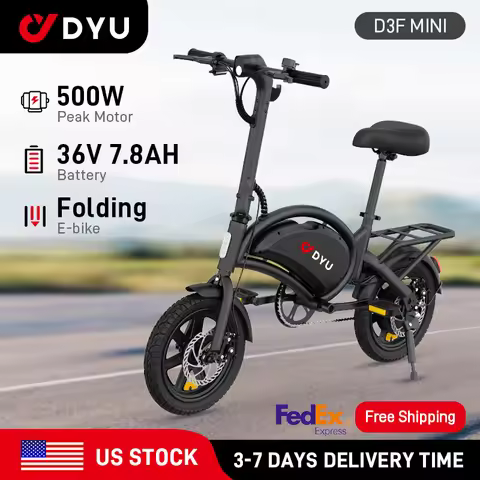 DYU D3F-MINI Electric Bicycle Peak 500W Motor 36V7.8AH Lithium Battery Electric Bike 14 Inch city E-